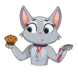 🍪 猫, 玛芬, 动物, 卡通, 可爱, 贴纸 telegram sticker