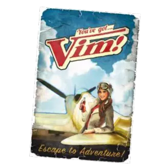 🛩 You've got... Vim! Escape to Adventure! vintage, airplane, drink, adventure, pilot telegram sticker