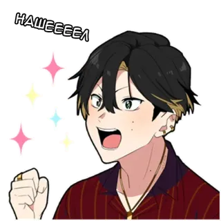 😍 НАШЕЕЕЕЕЛ Animé, Dessin animé, Joyeux, Excité, Étincelles whatsapp sticker
