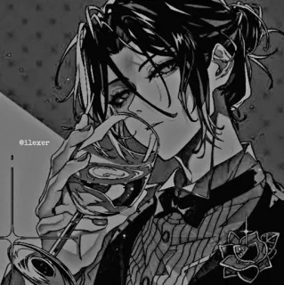 ▪️ @ilexer anime, wine, rose, art, elegant, drawing telegram sticker