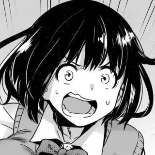 😲 Manga, Anime, Dibujos animados, Personaje, Expresión, Impactado, Preocupado telegram sticker