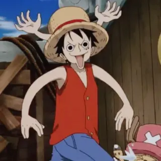 😡 Monkey D. Luffy One Piece Anime, One Piece, Monkey D. Luffy, Pirat, Słomkowy Kapelusz, Kreskówka telegram sticker