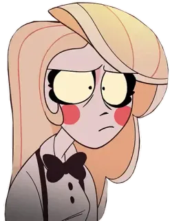 😕 Charlie Morningstar Hazbin Hotel charlie, hazbin hotel, kartun, sedih, khawatir, pirang telegram sticker