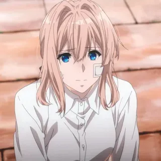 ❤️ Violet Evergarden Anime, Personagem, Feminino, Triste, Violet Evergarden whatsapp sticker