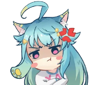 💢 Anime, Cartoon, Leuk, Boos, Kat, Kawaii telegram sticker