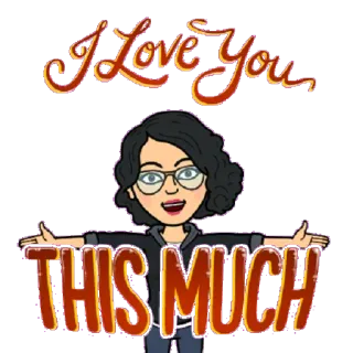 ❤ I Love You THIS MUCH amor, dibujos animados, amistad, saludo, Bitmoji telegram sticker
