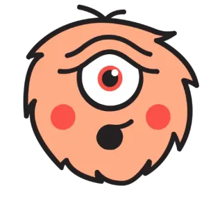 😳 monstruo de un ojo, lindo, dibujos animados, monstruo, cíclope telegram sticker
