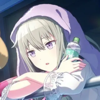 🍵 Anime, Mignon, Fille, Sweat à capuche, Boisson, Relaxant whatsapp sticker