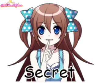 🤐 Secret секрет, аниме, девушка, мило, тсс, тишина whatsapp sticker