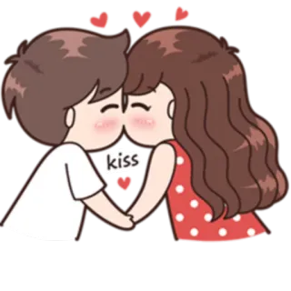 😘 kiss 사랑, 커플, 키스, 로맨스, 만화 whatsapp sticker