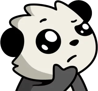 🤔 แพนด้า, คิด, น่ารัก, สัตว์, สติกเกอร์ telegram sticker