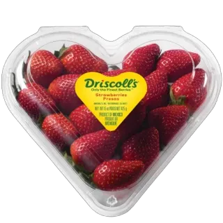 🫥 Driscoll's strawberries, fruit, heart shaped, Driscoll's, berries, food, snack telegram sticker