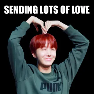 💜 SENDING LOTS OF LOVE miłość, serce, kpop, idol, osoba, gest, j-hope telegram sticker