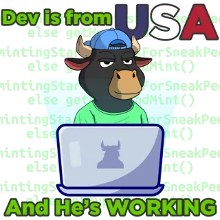 🧑‍💻 Dev is from SA
And He's WORKING cartoon, bull, developer, computer, working, digital art telegram sticker