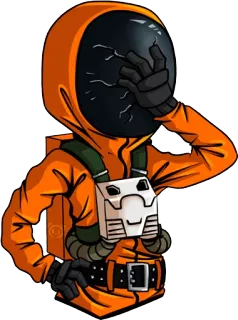 🤦‍♂ naranja, traje de protección NBQ, seguridad, industrial, protección, equipo telegram sticker