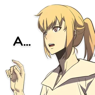 ☝️ A... anime, sticker, female, woman, question telegram sticker