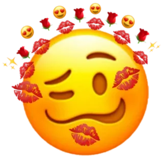 🥵 emoji, kiss, love, wink, heart, face telegram sticker