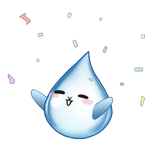 🎉 Tetes air, Perayaan, Kawaii, Imut, Air, Konfeti telegram sticker
