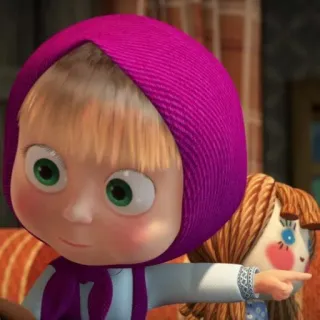 😠 Masha Masha and the Bear cartoon, kind, meisje, pop telegram sticker
