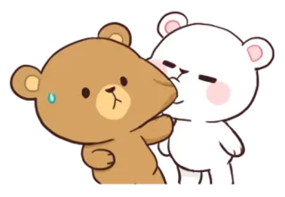 🐵 oso, lindo, beso, dibujo animado, animal, amor telegram sticker