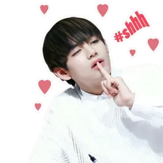 🤫 #shhh тихо, сердце, милый, подмигивание, палец, тишина whatsapp sticker