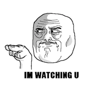 ® IM WATCHING U Meme, Assistindo, Engraçado, Assustador, Meme da internet telegram sticker
