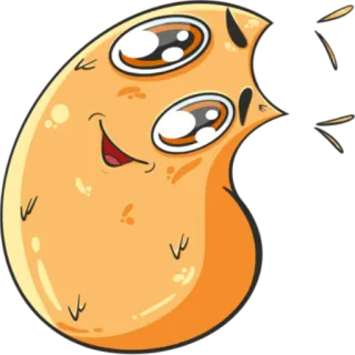 😜 Dibujo animado, Personaje, Divertido, Feliz, Frijol, Ilustración whatsapp sticker