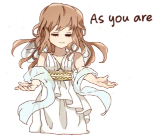 👩 As you are Anime, Engel, Kleid, Flügel, Friedlich, Charakter telegram sticker