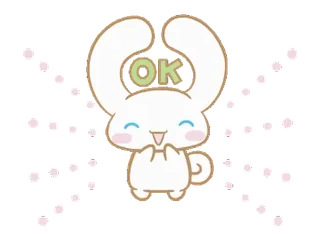 ⭐ OK cute, bunny, ok, approval telegram sticker