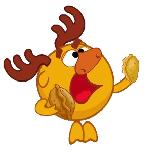🥐 cartoon, moose, food, eating, animal telegram sticker