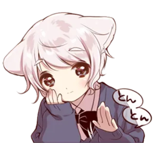 😌 とん Anime, Manga, Kawaii, Niedlich, Katzenohren telegram sticker