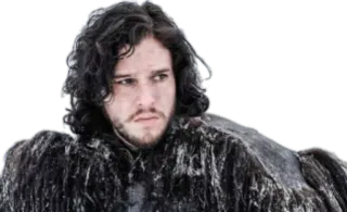 😒 Jon Snow Game of Thrones gra o tron, jon snow, fantasy, zima, śnieg, serial telegram sticker