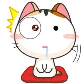 🤤 猫, 可愛い, 漫画, よだれ, 眠い, かわいい telegram sticker