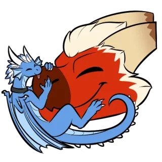 💙 มังกร, สัตว์, ในตำนาน, มิตรภาพ, การ์ตูน, น่ารัก telegram sticker