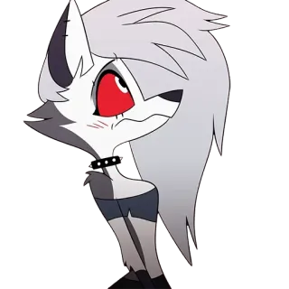 😳 Loona Helluva Boss cão infernal, desenho animado, personagem, antropomórfico, animado whatsapp sticker