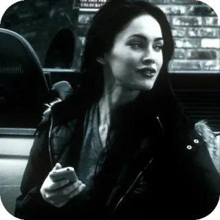 👍 woman, portrait, person, female, actress, Megan Fox telegram sticker