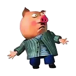 😲 cochon, dessin animé, illustration, personnage telegram sticker