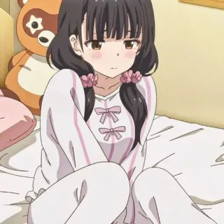 🩰 anime, cartoon, girl, bedroom, cute, sleepwear, doll telegram sticker