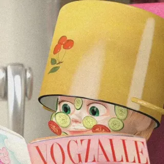🌾 VOGZALLE Schönheit, Spa, Gesichtsbehandlung, Gurke, Cartoon whatsapp sticker