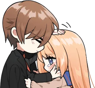 😢 Anime, Abraço, Amor, Fofo, Casal, Afeição telegram sticker