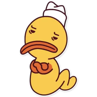 🙄 утка, мультфильм, милый, желтый, животное, персонаж telegram sticker