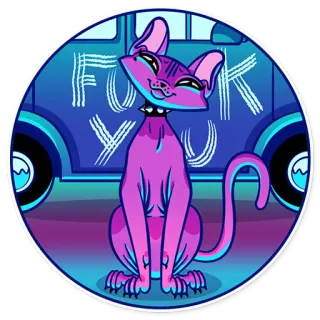 🖕 FUCK YOU cat, offensive, sticker, cartoon telegram sticker