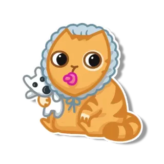 😶 gato, bebé, juguete, animal, lindo telegram sticker