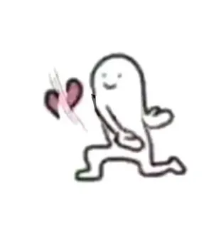 🎍 kartun, karakter, hati, cinta, seni, coretan whatsapp sticker