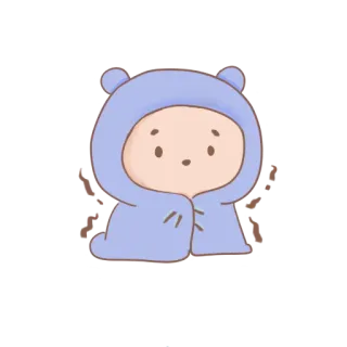 🥶 cute, cartoon, baby, bear, blanket, kawaii, adorable telegram sticker
