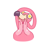 🤩 นกฟลามิงโก, น่ารัก, การ์ตูน, สีชมพู, นก, มีความสุข telegram sticker