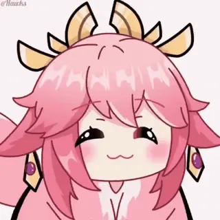 ☺️ Yae Miko Genshin Impact アニメ, マンガ, ピンク髪, 可愛い, ゲーム, かわいい, 原神, 八重神子 telegram sticker