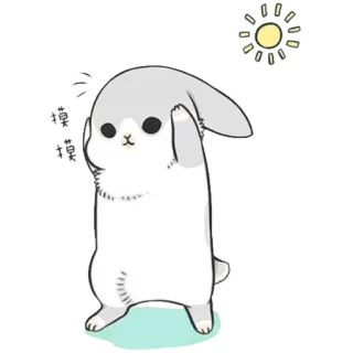 😌 rabbit, bunny, cute, animal, cartoon, kawaii telegram sticker