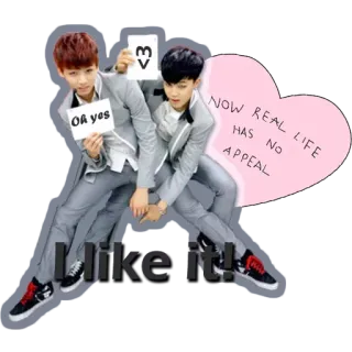 ❤️ OA yes
<3
NOW REAL LIFE HAS NO APPEAL
I like it! sticker, k-pop, garçons, ados, drôle telegram sticker