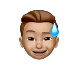 😅 emoji, memoji, sweat, expression, face, digital avatar telegram sticker